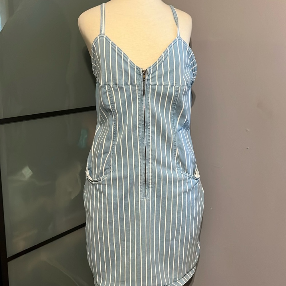 Size 14 denim pinstripe mini dress
